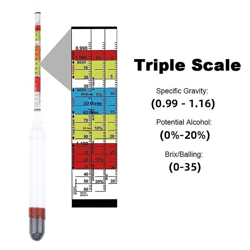 Wine Beer Cider - ●1Pcs 3 Scale Hydrometer For Wine