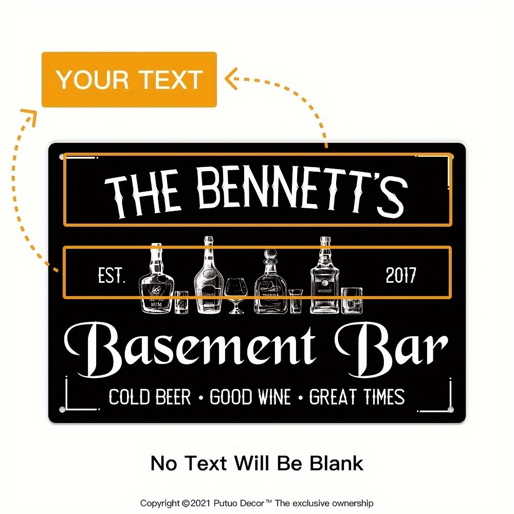 Wine With Beer Name - 1pc Custom Name Year Basement Bar