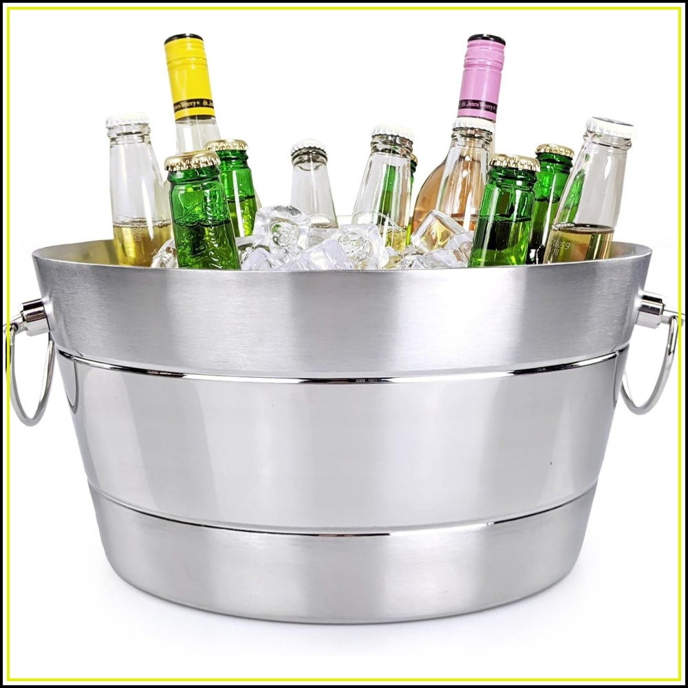 Wine Beer Images - Double Wall Stainless Steel Ice Bucket,