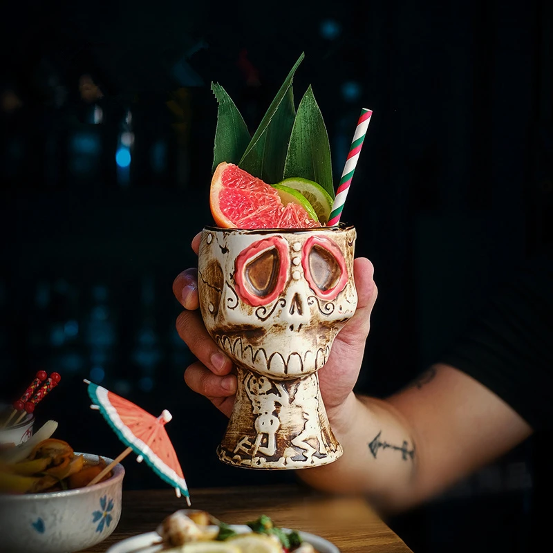 Halloween Skull Ceramic Mug -  - Wine Beer Mix Drink recension och pris