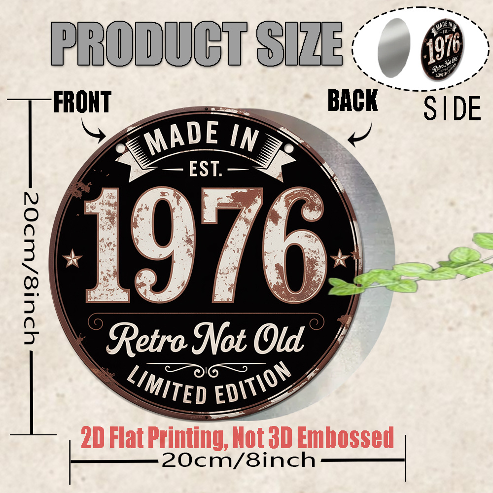 2D Flat, 1pc 1976 Vintage Meta - Wine Tag Label recension och pris