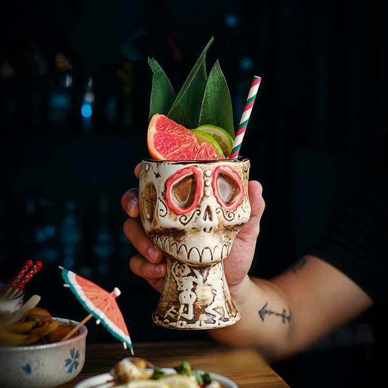 Halloween Skull Ceramic Mug -  - Wine Beer Mix Drink recension och pris