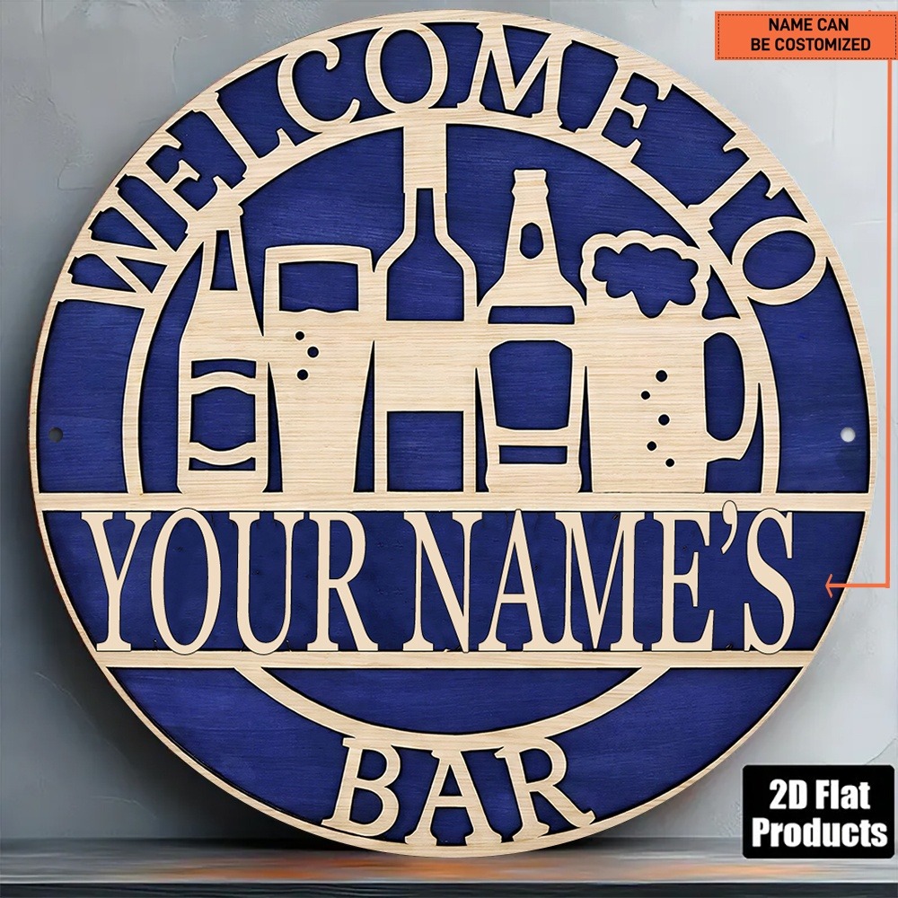 [2D Flat] 1pc Custom Name Holl - Wine With Beer Name recension och pris