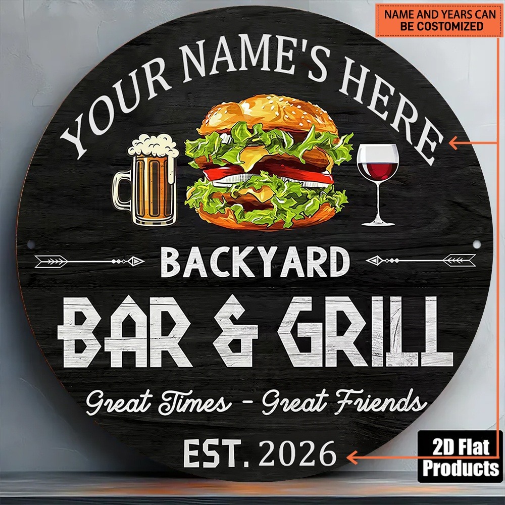 [2D Flat] 1pc Custom Name Roun - Wine With Beer Name recension och pris