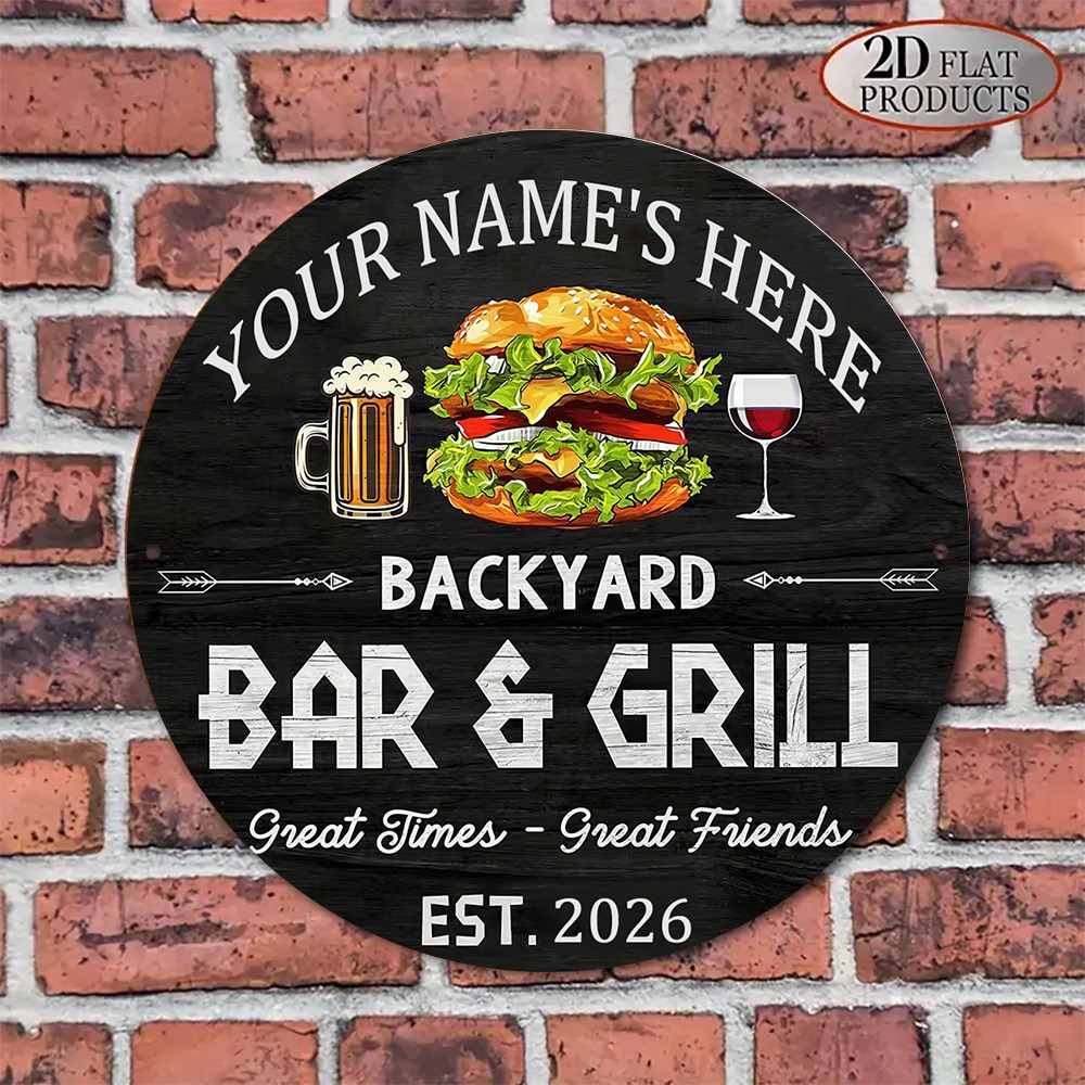 [2D Flat] 1pc Custom Name Roun - Wine With Beer Name recension och pris