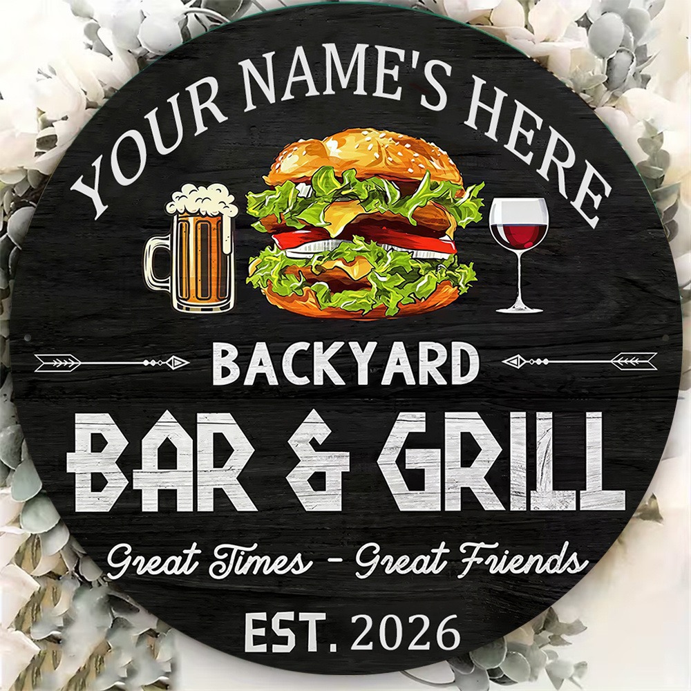 [2D Flat] 1pc Custom Name Roun - Wine With Beer Name recension och pris