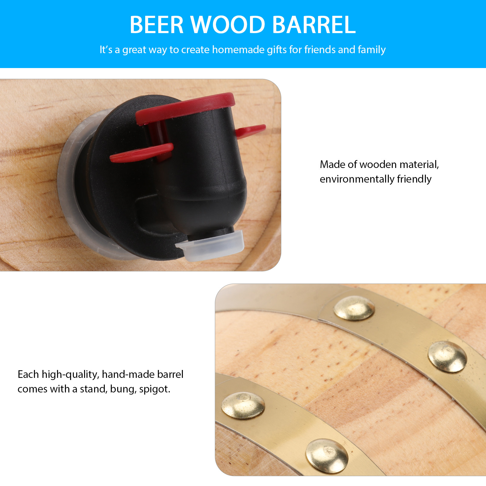 1Pcs Handcrafted Oak Wine Barr - Wine Beer Spirit recension och pris