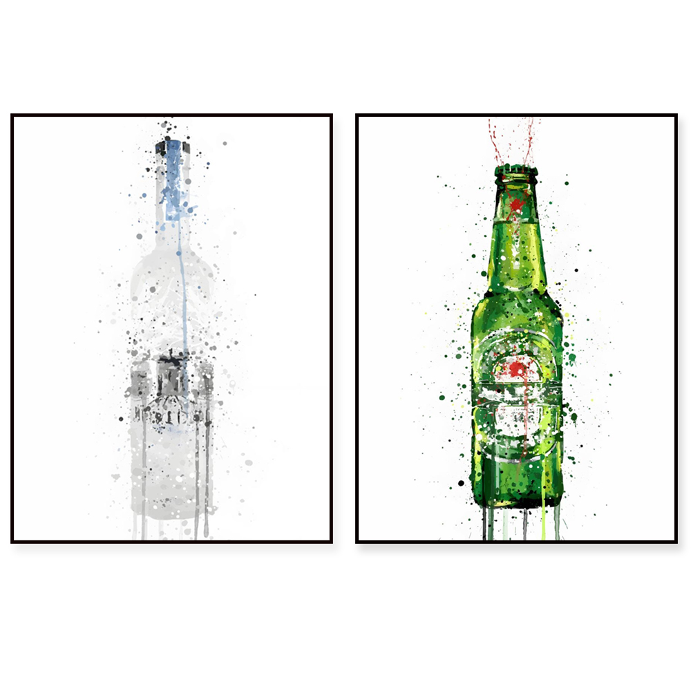 Champagne art poster, beer, gi - Beer Wine Gin recension och pris