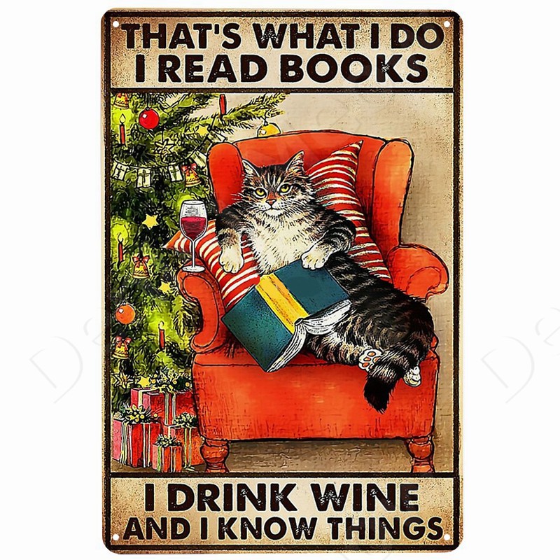 Cats and Wine Vintage Metal Si - Beer Wine Gin recension och pris