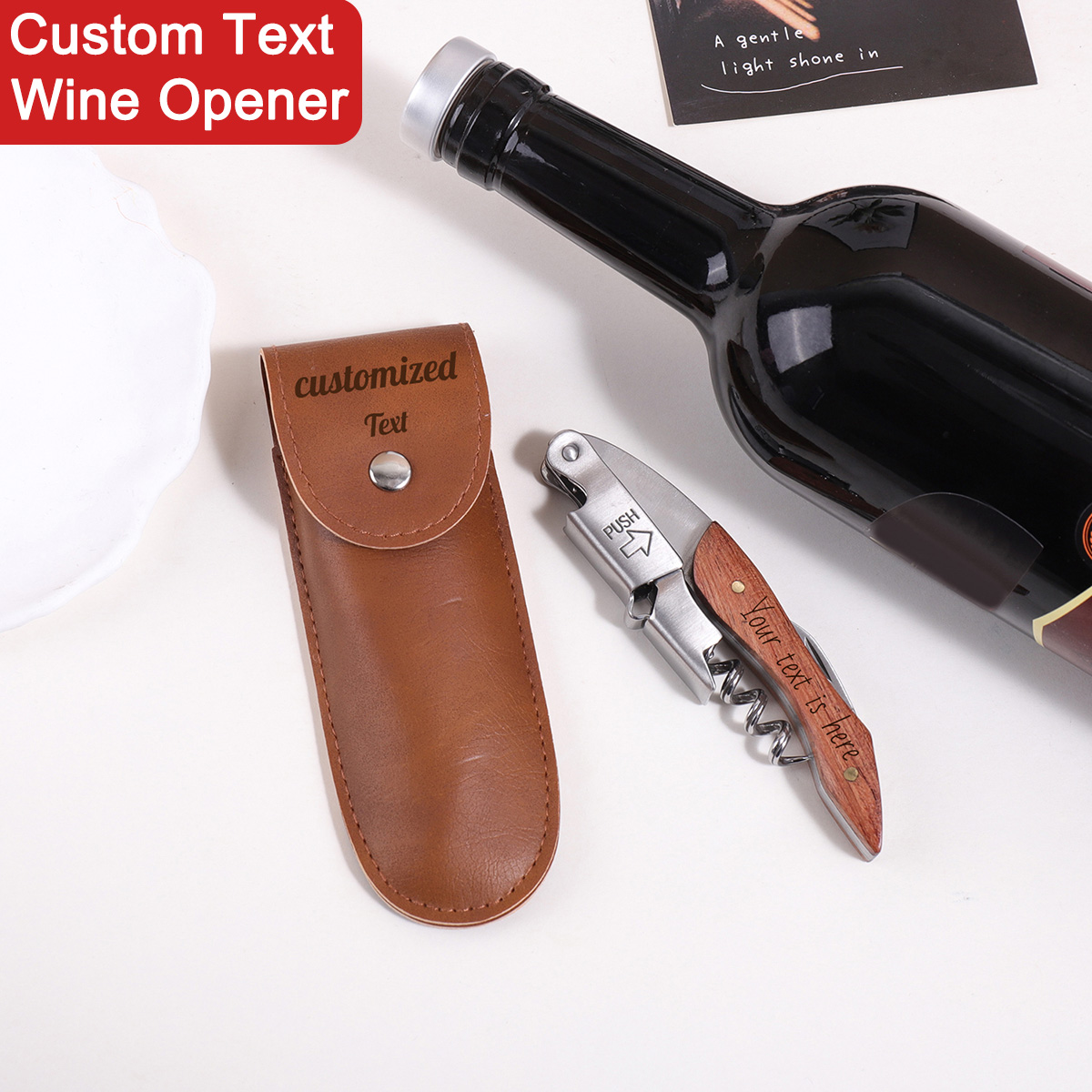 Wooden Handle Custom Text Wine - Wine With Beer Name recension och pris
