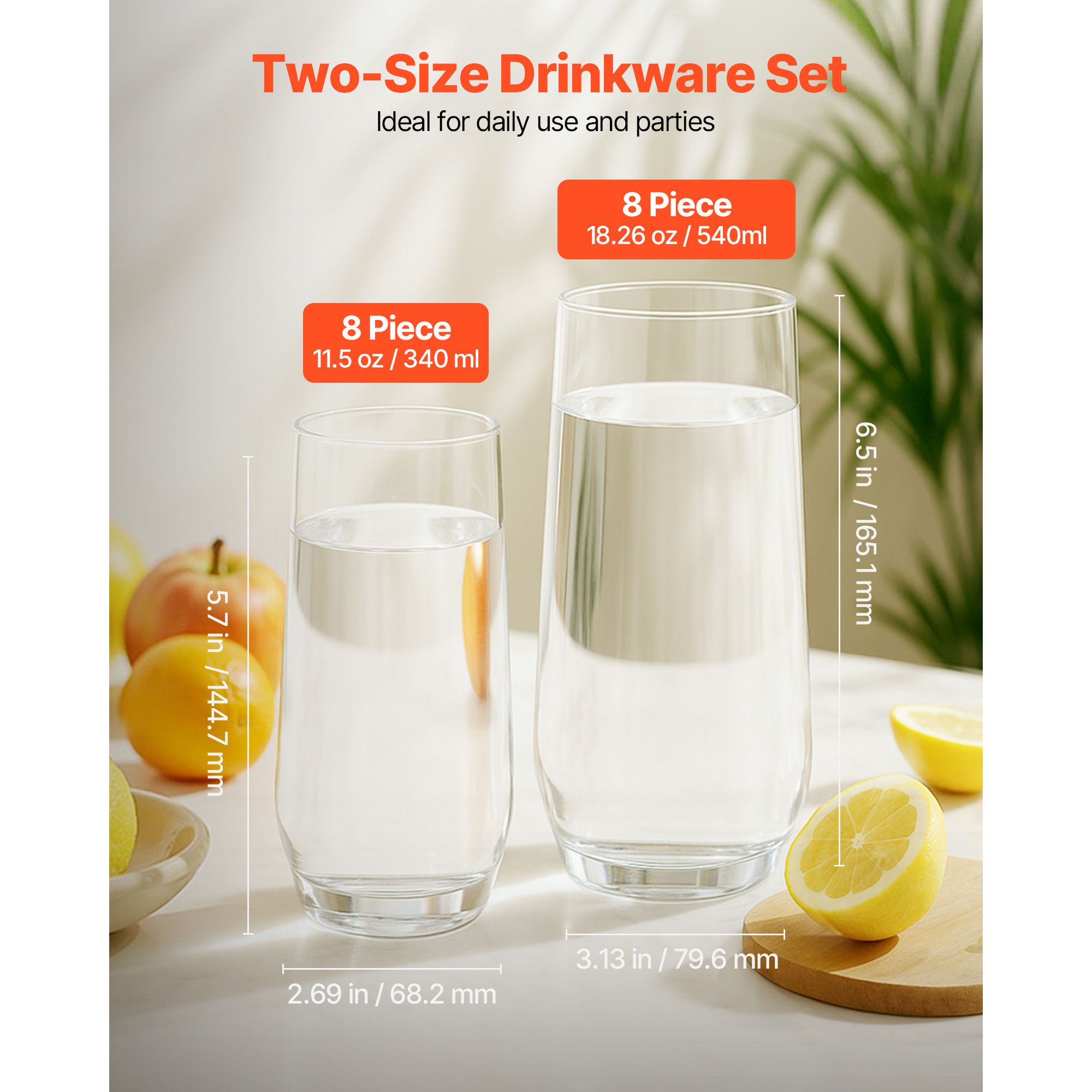 Drinking Glasses Set, 16-Piece - Wine Beer Mix Drink recension och pris