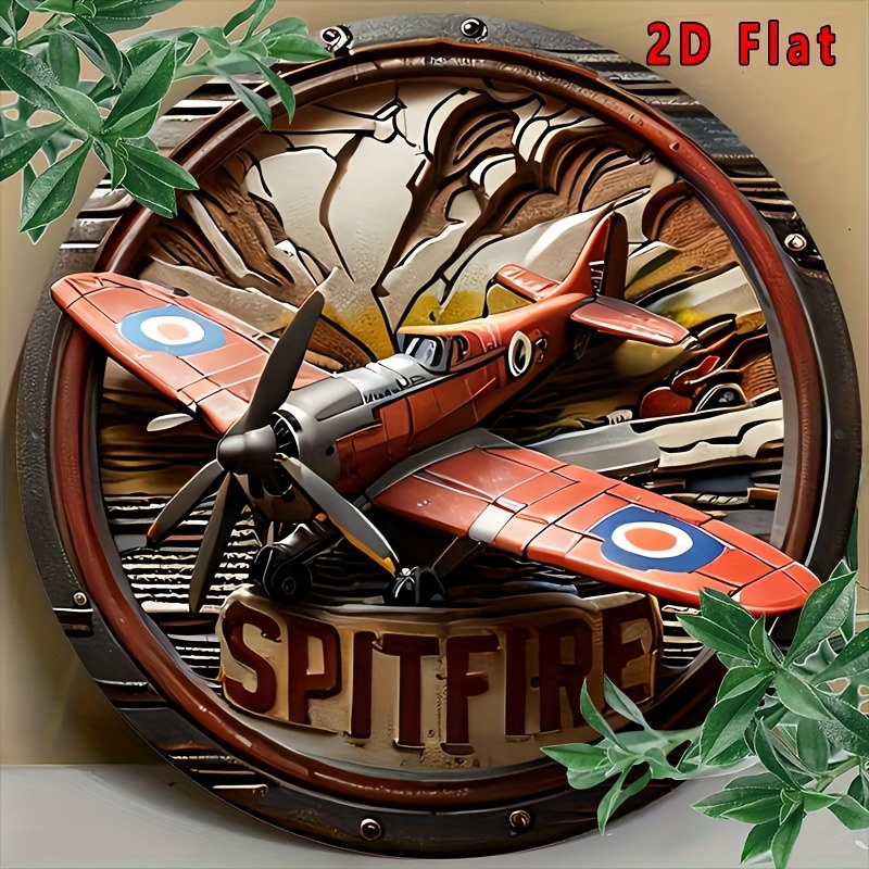 2D Flat - 1pc Vintage Spitfire - Wine Tag Label recension och pris