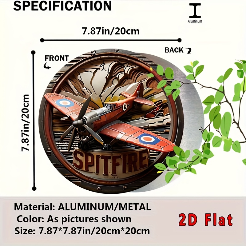 2D Flat - 1pc Vintage Spitfire - Wine Tag Label recension och pris