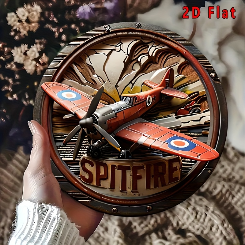 2D Flat - 1pc Vintage Spitfire - Wine Tag Label recension och pris