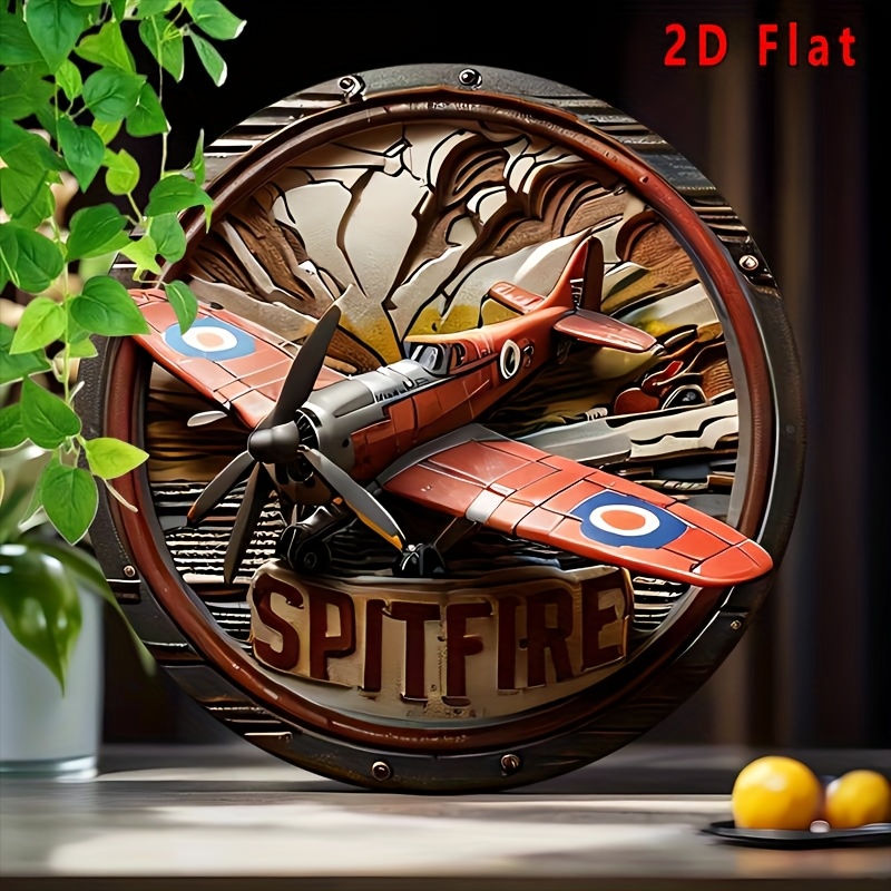 2D Flat - 1pc Vintage Spitfire - Wine Tag Label recension och pris